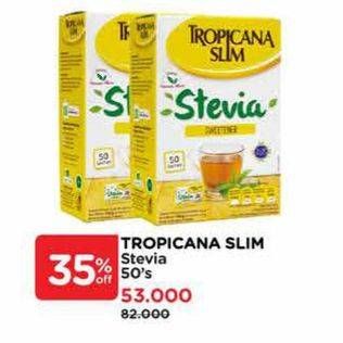 Promo Harga Tropicana Slim Sweetener Stevia 50 pcs - Watsons