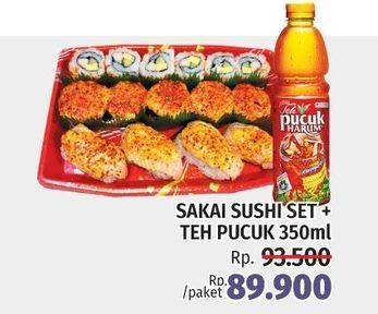 Promo Harga Sakai Sushi Set + Teh Pucuk Harum Teh   - LotteMart
