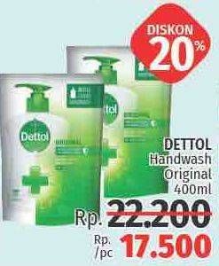 Promo Harga DETTOL Hand Wash Original 400 ml - LotteMart