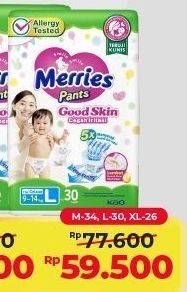 Promo Harga Merries Pants Good Skin L30, M34, XL26 26 pcs - Alfamart