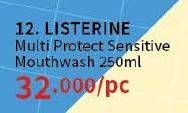 Promo Harga Listerine Mouthwash Antiseptic Multi Protect Zero 250 ml - Guardian