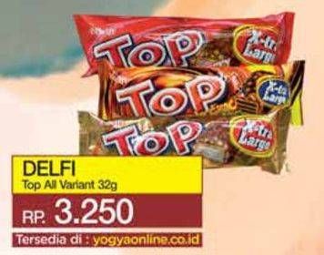 Harga Delfi Top X-tra Large Chocolate 38 gr hari ini Minggu, 16 Apr 2023   WIB