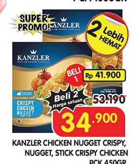 Promo Harga Kanzler Chicken Nugget Crispy, Original, Stick Crispy 450 gr - Superindo