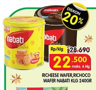 Promo Harga Nabati Bites Richeese, Richoco 240 gr - Superindo