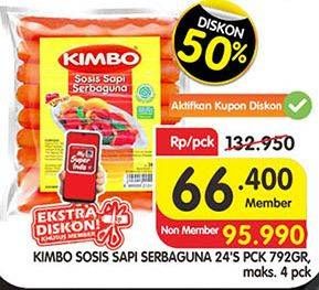 Promo Harga KIMBO Sosis Sapi Serbaguna per 24 pcs 792 gr - Superindo