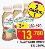 Promo Harga Luwak White Koffie Ready To Drink per 3 botol 220 ml - Superindo