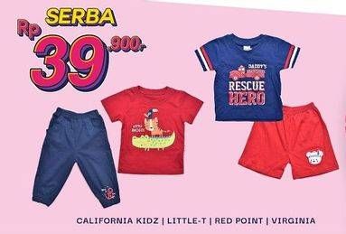 Promo Harga California Kidz/Little-T/Red Point/Virginia Pakaian Anak & Dewasa  - Carrefour
