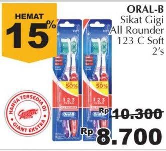 Promo Harga ORAL B Toothbrush All Rounder 1 2 3 Soft 2 pcs - Giant