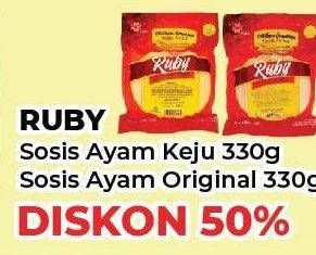 Promo Harga RUBY Sosis  Ayam Original, Keju 330 gr - Yogya