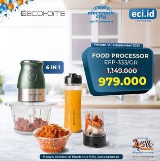 Promo Harga Ecohome EFP-333 Food Processor 6 pcs - Electronic City