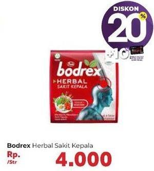 Promo Harga BODREX Herbal Obat Sakit Kepala 4 pcs - Carrefour