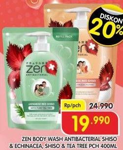 Promo Harga ZEN Anti Bacterial Body Wash Shiso E Flower, Shiso Tea Tree 400 ml - Superindo