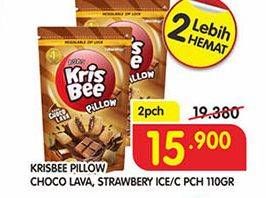 Promo Harga KRISBEE Pillow Chocolava, Strawberry Ice Cream per 2 pouch 110 gr - Superindo