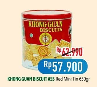 Promo Harga Khong Guan Assorted Biscuit Red Mini 650 gr - Hypermart