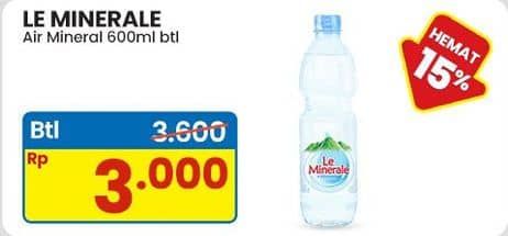 Promo Harga Le Minerale Air Mineral 600 ml - Indomaret