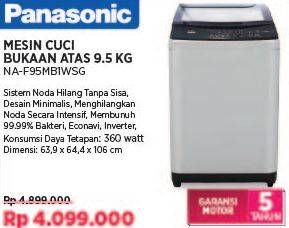 Promo Harga Panasonic Top Loading NA-F95MB1WSG  - COURTS