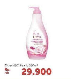 Promo Harga CITRA Hand & Body Lotion Pearly White UV 380 ml - Carrefour