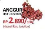 Promo Harga Anggur Red Globe RRT per 100 gr - Yogya