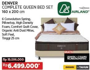 Promo Harga Airland Denver Complete Queen Bed Set 160 X 200 Cm  - COURTS