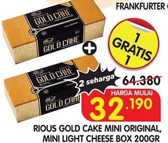 Promo Harga RIOUS GOLD Cake Original Mini, Light Cheese  - Superindo