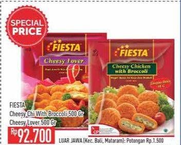 Promo Harga Fiesta Naget Cheesy Chicken With Broccoli, Cheesy Lover 500 gr - Hypermart