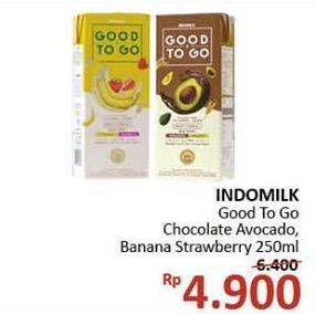 Promo Harga INDOMILK Good To Go Choco Avocado, Banana Strawberry 250 ml - Alfamidi