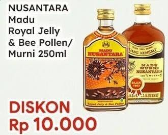 Promo Harga NUSANTARA Madu Royal Jelly & Bee Pollen/ Murni  - Indomaret