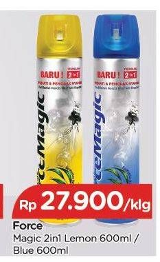 Promo Harga FORCE MAGIC Insektisida Spray Lemon, Blue 600 ml - TIP TOP