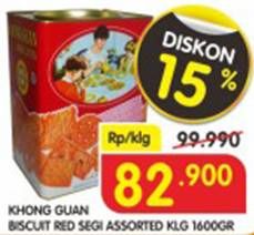 Promo Harga KHONG GUAN Assorted Biscuits 1600 gr - Superindo