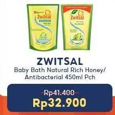 Promo Harga ZWITSAL Natural Baby Bath Rich Honey/ Antibacterial 450 mL  - Indomaret