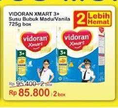 Promo Harga VIDORAN Xmart 3+ Madu, Vanilla per 2 box 725 gr - Indomaret