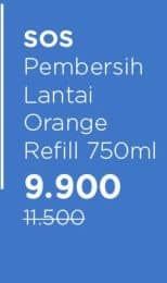 Promo Harga SOS Pembersih Lantai Orange 750 ml - Watsons