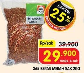 Promo Harga 365 Beras Merah 2000 gr - Superindo