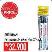 Promo Harga SNOWMAN Permanent Mark Black 2 pcs - Hypermart