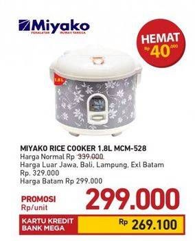 Promo Harga MIYAKO MCM 528 | Magic Com 1800 ml - Carrefour