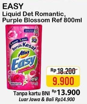 Promo Harga ATTACK Easy Detergent Liquid Romantic Flower, Purple Blossom 800 ml - Alfamart