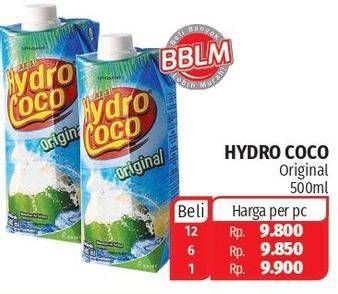 Promo Harga HYDRO COCO Minuman Kelapa Original 500 ml - Lotte Grosir