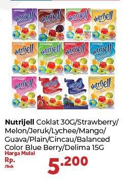 Promo Harga NUTRIJELL Jelly Powder Coklat, Strawberry, Melon, Orange, Cincau, Leci, Mango, Guava, Plain, Blueberry, Delima 15 gr - Carrefour