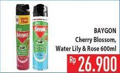 Promo Harga BAYGON Insektisida Spray Cherry Blossom, Water Lily Rose 600 ml - Hypermart