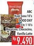 Promo Harga ABC Kopi Susu/ Good Day 3in1 Mocacino, Chococino, Vanilla Late  - Hypermart
