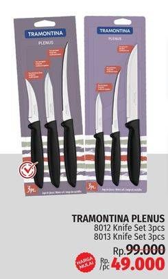 Promo Harga Tramontina Knife Set Plenus 3 pcs - LotteMart