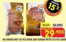 Promo Harga 365 Smoked Beef 12s, Beef Burger Patties 10s  - Superindo