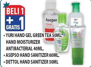 Promo Harga Yuri Hand Gel/Yuri Hand Moisturizer/Asepso Hand Sanitizer/Dettol Hand Sanitizer  - Hypermart