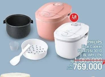 Promo Harga Philips 3000 Series Philips Digital Rice Cooker HD4716 /30  - LotteMart