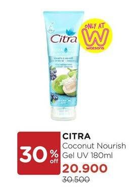 Promo Harga CITRA Fresh Glow Multifunction Gel Coconut Nourish UV 180 ml - Watsons