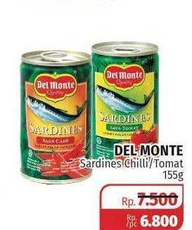 Promo Harga DEL MONTE Sardines Tomat, Chili 155 gr - Lotte Grosir