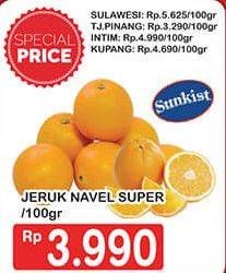 Promo Harga Jeruk Navel Australia Super per 100 gr - Hypermart