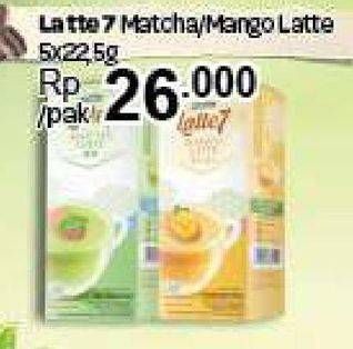 Promo Harga Latte 7 Latte Matcha, Mango per 5 pcs 22 gr - Carrefour