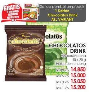 Promo Harga Chocolatos Chocolate Bubuk Choco, Matcha per 10 pcs 20 gr - Lotte Grosir