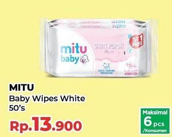 Promo Harga Mitu Baby Wipes White With Calendula Chamomile 50 pcs - Yogya